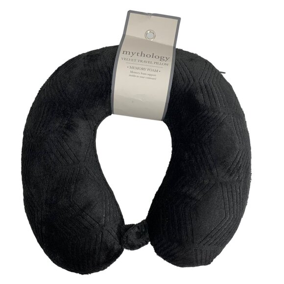 Velvet Travel Pillow With Memory Foam For Comfort & Support By Mythology NWT - Picture 1 of 3